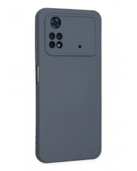 Newface Xiaomi Poco M4 Pro 4G Kılıf Nano içi Kadife Silikon - Gri