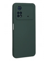 Newface Xiaomi Poco M4 Pro 4G Kılıf Nano içi Kadife Silikon - Koyu Yeşil