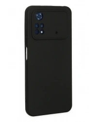 Newface Xiaomi Poco M4 Pro 4G Kılıf Nano içi Kadife Silikon - Siyah