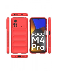 Newface Xiaomi Poco M4 Pro 4G Kılıf Optimum Silikon - Kırmızı