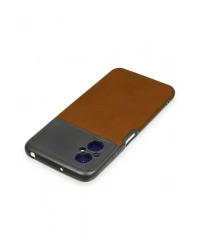 Newface Xiaomi Poco M5 Kılıf Loop Deri Silikon - Kahverengi