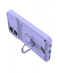 Newface Xiaomi Poco M5 Kılıf Zuma Kartvizitli Yüzüklü Silikon - Lila