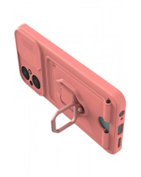 Newface Xiaomi Poco M5 Kılıf Zuma Kartvizitli Yüzüklü Silikon - Pembe