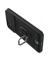 Newface Xiaomi Poco M5 Kılıf Zuma Kartvizitli Yüzüklü Silikon - Siyah