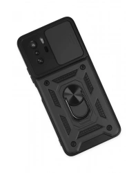 Newface Xiaomi Poco X3 GT Kılıf Pars Lens Yüzüklü Silikon - Siyah