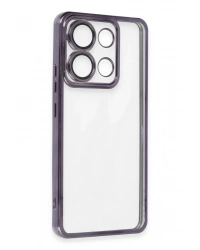 Newface Xiaomi Poco X6 Kılıf Razer Lensli Silikon - Mor