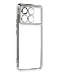 Newface Xiaomi Poco X6 Pro Kılıf Razer Lensli Silikon - Gümüş