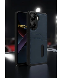Newface Xiaomi Poco X7 Pro Kılıf Sara Kartvizitli Deri Kılıf - Koyu Yeşil