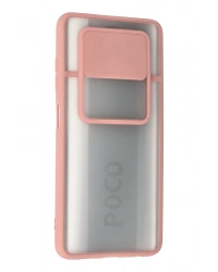 Newface Xiaomi Pocophone X3 Kılıf Palm Buzlu Kamera Sürgülü Silikon - Pembe