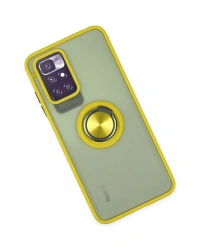 Newface Xiaomi Redmi 10 2022 Kılıf Montreal Yüzüklü Silikon Kapak - Sarı