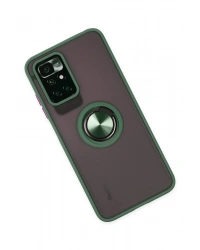 Newface Xiaomi Redmi 10 2022 Kılıf Montreal Yüzüklü Silikon Kapak - Yeşil