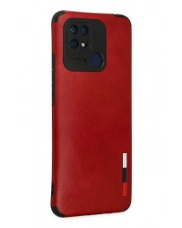 Newface Xiaomi Redmi 10C Kılıf Loop Deri Silikon - Kırmızı