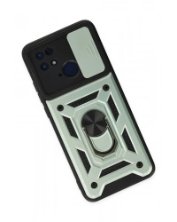 Newface Xiaomi Redmi 10C Kılıf Pars Lens Yüzüklü Silikon - Yeşil