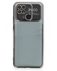 Newface Xiaomi Redmi 10C Kılıf Razer Lensli Silikon - Gümüş