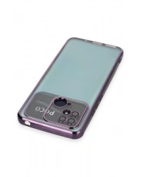 Newface Xiaomi Redmi 10C Kılıf Razer Lensli Silikon - Mor