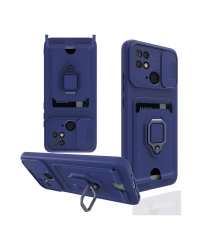 Newface Xiaomi Redmi 10C Kılıf Zuma Kartvizitli Yüzüklü Silikon - Lacivert