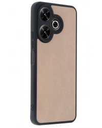 Newface Xiaomi Redmi 13 4G Kılıf Aras Deri Kapak - Pudra