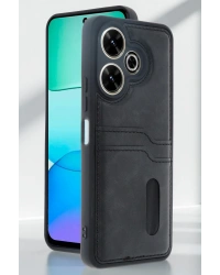 Newface Xiaomi Redmi 13 4G Kılıf Sara Kartvizitli Deri Kılıf - Taba