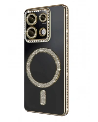 Newface Xiaomi Redmi 13C Joke Simli Magneticsafe Kılıf - Gold