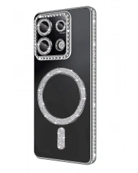 Newface Xiaomi Redmi 13C Joke Simli Magneticsafe Kılıf - Gümüş