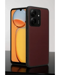 Newface Xiaomi Redmi 13C Kılıf Aras Deri Kapak - Bordo