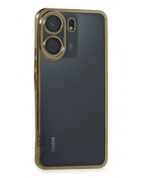 Newface Xiaomi Redmi 13C Kılıf Razer Lensli Silikon - Gold