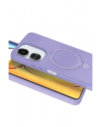 Newface Xiaomi Redmi 13C Regal Magsafe Standlı Kapak - Lila