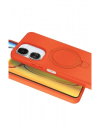 Newface Xiaomi Redmi 13C Regal Magsafe Standlı Kapak - Turuncu