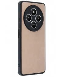 Newface Xiaomi Redmi 14C Kılıf Aras Deri Kapak - Pudra