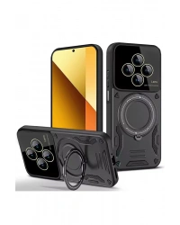 Newface Xiaomi Redmi 14C Kılıf Joy Lens Standlı Kapak - Siyah