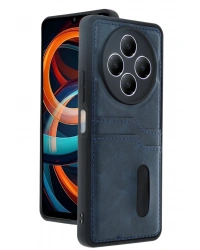 Newface Xiaomi Redmi 14C Kılıf Sara Kartvizitli Deri Kılıf - Lacivert