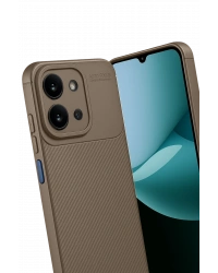 Newface Xiaomi Redmi 15C 4G Auto Focus Karbon Kapak - Kahverengi