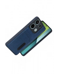 Newface Xiaomi Redmi 15C 4G Sara Kartvizitli Deri Kılıf - Lacivert