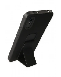 Newface Xiaomi Redmi 9A Kılıf Mega Standlı Silikon - Siyah