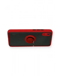 Newface Xiaomi Redmi 9A Kılıf Montreal Yüzüklü Silikon Kapak - Kırmızı