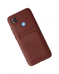 Newface Xiaomi Redmi 9C Kılıf Kelvin Kartvizitli Silikon - Bordo