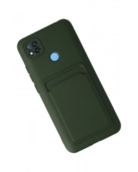 Newface Xiaomi Redmi 9C Kılıf Kelvin Kartvizitli Silikon - Koyu Yeşil