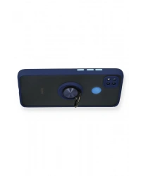 Newface Xiaomi Redmi 9C Kılıf Montreal Yüzüklü Silikon Kapak - Lacivert