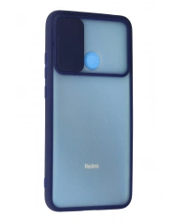 Newface Xiaomi Redmi 9C Kılıf Palm Buzlu Kamera Sürgülü Silikon - Lacivert