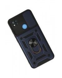 Newface Xiaomi Redmi 9C Kılıf Pars Lens Yüzüklü Silikon - Lacivert