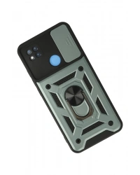 Newface Xiaomi Redmi 9C Kılıf Pars Lens Yüzüklü Silikon - Yeşil