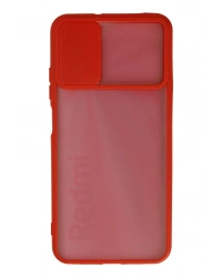 Newface Xiaomi Redmi 9T Kılıf Palm Buzlu Kamera Sürgülü Silikon - Kırmızı