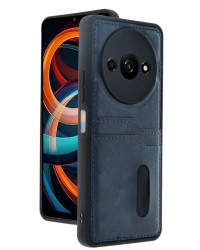 Newface Xiaomi Redmi A3 4G Kılıf Sara Kartvizitli Deri Kılıf - Lacivert