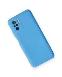 Newface Xiaomi Redmi Note 10 Kılıf Nano içi Kadife Silikon - Mavi