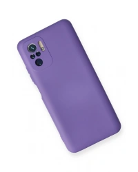 Newface Xiaomi Redmi Note 10 Kılıf Nano içi Kadife Silikon - Mor