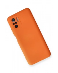 Newface Xiaomi Redmi Note 10 Kılıf Nano içi Kadife Silikon - Turuncu