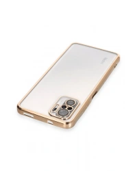 Newface Xiaomi Redmi Note 10 Kılıf Razer Lensli Silikon - Gold