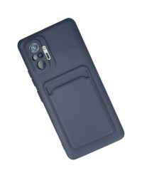 Newface Xiaomi Redmi Note 10 Pro Kılıf Kelvin Kartvizitli Silikon - Lacivert