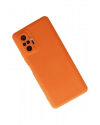 Newface Xiaomi Redmi Note 10 Pro Kılıf Nano içi Kadife Silikon - Turuncu