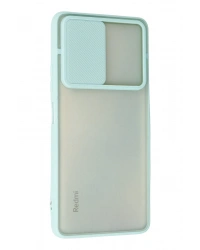 Newface Xiaomi Redmi Note 10 Pro Kılıf Palm Buzlu Kamera Sürgülü Silikon - Turkuaz